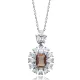 Baguette Stony Geometric CZ Zultanite Silver Necklace Baguette Stony Geometric CZ Zultanite Silver Necklace