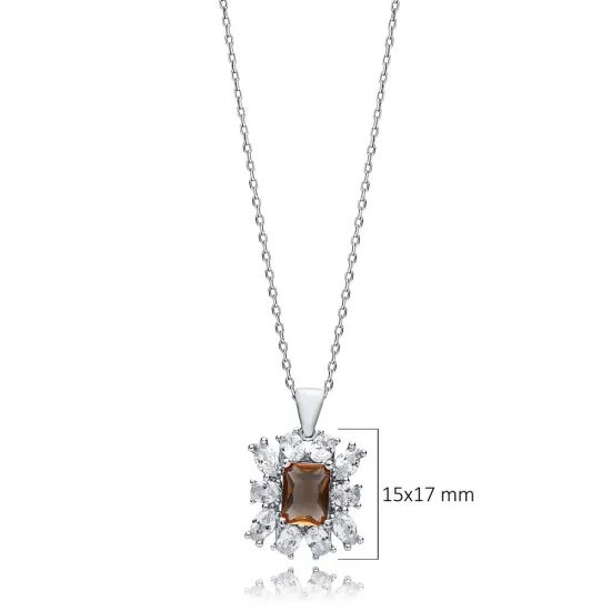 CZ Stone Baguette Stony Zultanite Necklace