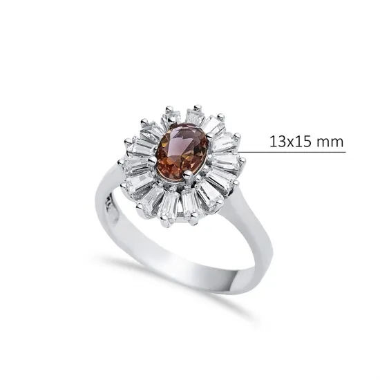 13x15 mm Oval Cut Cluster Zultanite Ring
