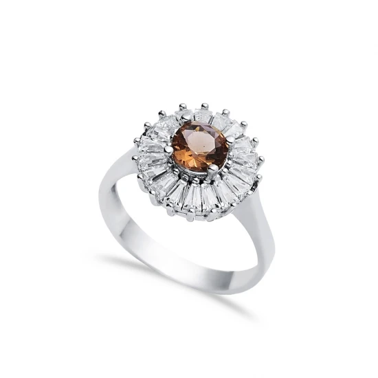 14mm Round Cut Cluster Zultanite Sterling Silver Ring - Sade 925 Silver Jewelry