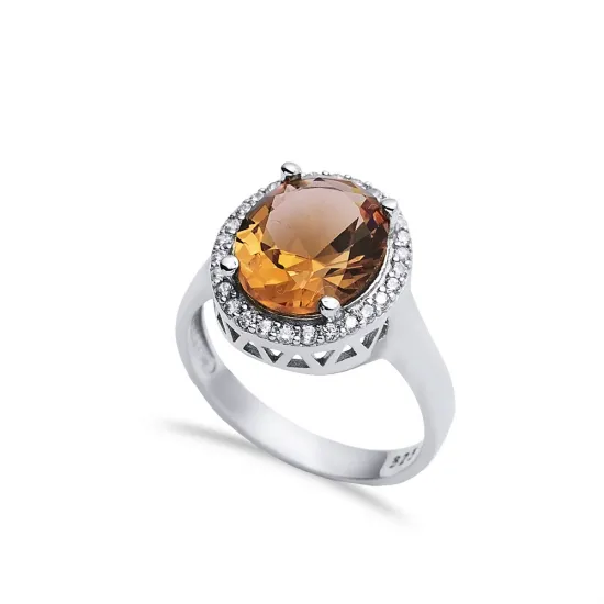 14x15 mm Oval Cluster Zultanite Ring