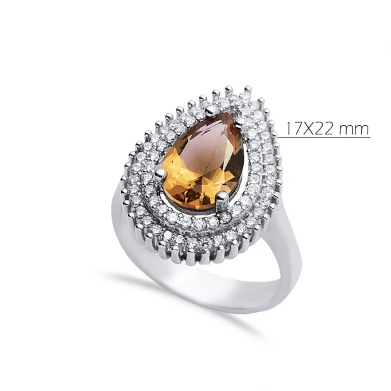 17 X 22mm Pear Shiny CZ Zultanite Sterling Silver Ring 17 X 22mm Pear Shiny CZ Zultanite Sterling Silver Ring