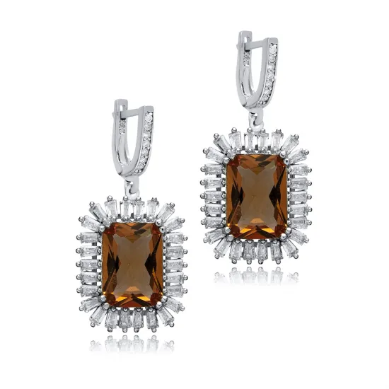 19x23 mm Baguette Stony Zultanite Earrings 19x23 mm Baguette Stony Zultanite Earrings