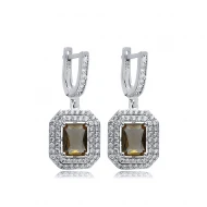 13 X 15mm Baguette Cluster Zultanite Silver Earrings