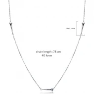 Minimalist Chain Long 925 Sterling Silver Necklace