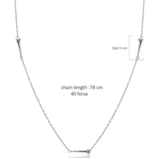 Minimalist Chain Long 925 Sterling Silver Necklace Minimalist Chain Long 925 Sterling Silver Necklace