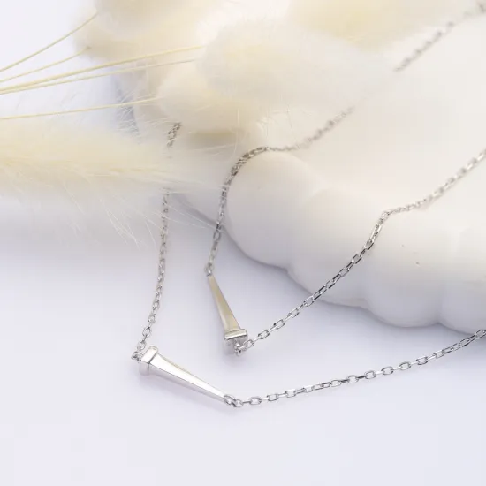 Minimalist Chain Long 925 Sterling Silver Necklace Minimalist Chain Long 925 Sterling Silver Necklace