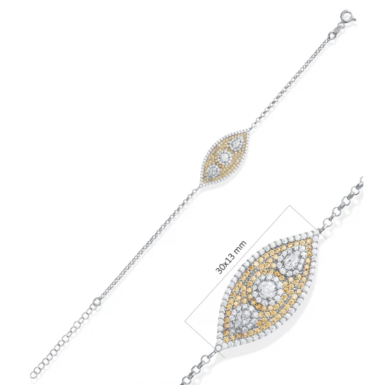 Evil Eye Shape CZ Whosale 925 Sterling Silver Bracelet Evil Eye Shape CZ Whosale 925 Sterling Silver Bracelet