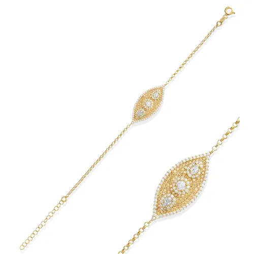 Evil Eye Shape CZ Whosale 925 Sterling Silver Bracelet
