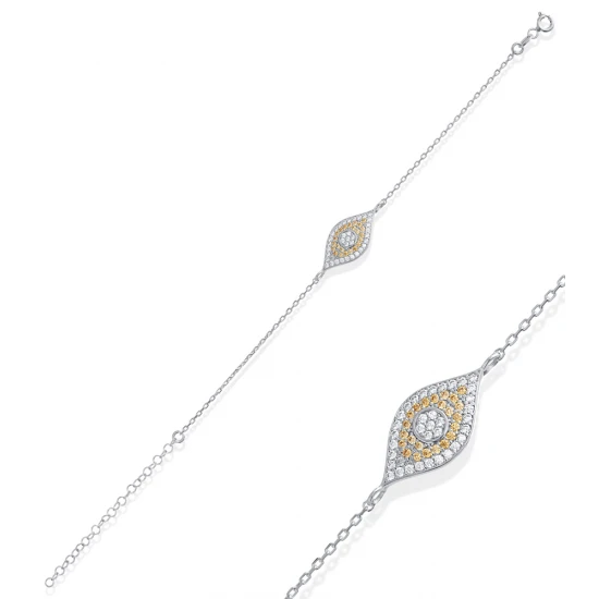 Evil Eye Shape CZ Whosale 925 Sterling Silver Bracelet Evil Eye Shape CZ Whosale 925 Sterling Silver Bracelet