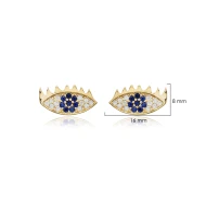 Evil Eye Sapphire Sterling Silver Earrings
