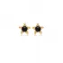 Black Beaded Star 925 Sterling Silver Earrings