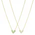Heart Double Sided Green Enamel Silver Charm Pendant Necklace