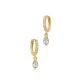 Teardrop Clear CZ Dangle 925 Sterling Silver Earrings