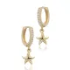 Elegant Starfish Design CZ Stone Silver Dangle Earrings Elegant Starfish Design CZ Stone Silver Dangle Earrings