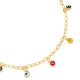Colorful Evil Eye Mirror Chain Women 925 Silver Anklet | 925 Sterling Silver Wholesale | Sade Silver Colorful Evil Eye Mirror Chain Women 925 Silver Anklet - Sade 925 Silver Jewelry