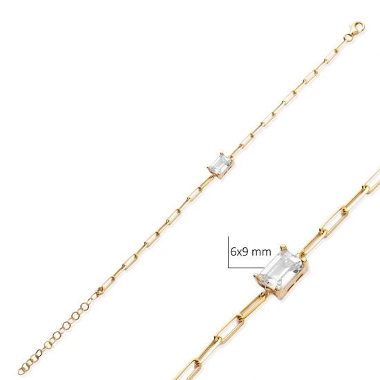 Clear CZ Baguette 925 Sterling Silver Bracelet Clear CZ Baguette 925 Sterling Silver Bracelet