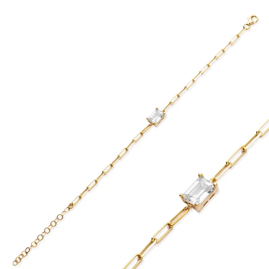 Clear CZ Baguette 925 Sterling Silver Bracelet Clear CZ Baguette 925 Sterling Silver Bracelet