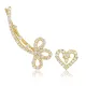 Heart Design Stud and Cuff Ear Jackets Silver Earring Heart Design Stud and Cuff Ear Jackets Silver Earring