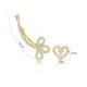 Heart Design Stud and Cuff Ear Jackets Silver Earring Heart Design Stud and Cuff Ear Jackets Silver Earring