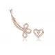 Heart Design Stud and Cuff Ear Jackets Silver Earring Heart Design Stud and Cuff Ear Jackets Silver Earring