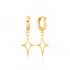 Simple North Star Dangle 925 Sterling Silver Earrings