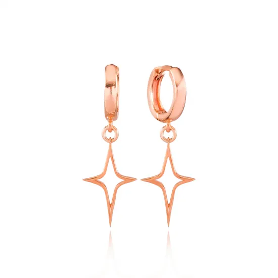 Simple North Star Dangle 925 Sterling Silver Earrings Simple North Star Dangle 925 Sterling Silver Earrings