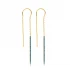 Turquoise Thin Threader 925 Sterling Silver Earrings