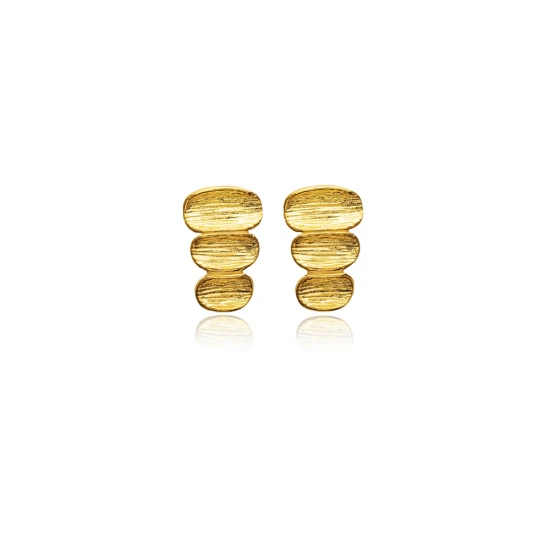 Oval Vintage 22 Karat Gold 925 Sterling Silver Earrings Oval Vintage 22 Karat Gold 925 Sterling Silver Earrings