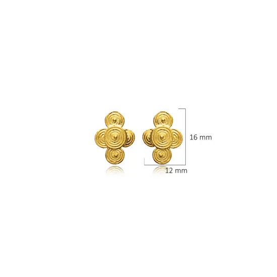 Vintage Elegant Shape Jewelry 22K Stud Earrings Vintage Elegant Shape Jewelry 22K Stud Earrings