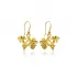 Dainty Leaf 22 Karat Vintage Hook 925 Silver Earrings