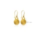 Round 22 Karat Gold Plated Vintage Hook Silver Earrings - Sade 925 Silver Jewelry