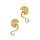 Fan Charm Unique 22K Gold Silver Vintage Earrings