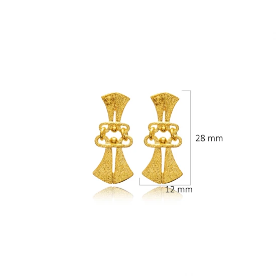 22 Karat Gold Vintage 925 Sterling Silver Earrings | 925 Sterling Silver Wholesale | Sade Silver 22 Karat Gold Vintage 925 Sterling Silver Earrings - Sade 925 Silver Jewelry