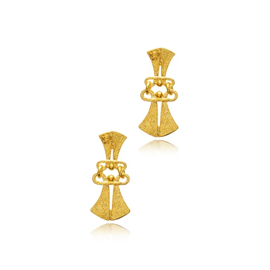 22 Karat Gold Vintage 925 Sterling Silver Earrings | 925 Sterling Silver Wholesale | Sade Silver 22 Karat Gold Vintage 925 Sterling Silver Earrings - Sade 925 Silver Jewelry