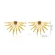 Red Tourmaline Fan Design 22K Stud Earrings Red Tourmaline Fan Design 22K Stud Earrings