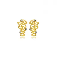 22K Gold Irregular Shape Vintage Earrings