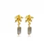 Labrodite Leaf 22 Karat Vintage 925 Silver Earrings