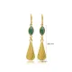 Root Emerald Stone Marquise Hook 22K Vintage Earrings Root Emerald Stone Marquise Hook 22K Vintage Earrings