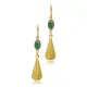 Root Emerald Stone Marquise Hook 22K Vintage Earrings Root Emerald Stone Marquise Hook 22K Vintage Earrings