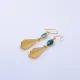 Root Emerald Stone Marquise Hook 22K Vintage Earrings Root Emerald Stone Marquise Hook 22K Vintage Earrings