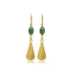Root Emerald Stone Marquise Hook 22K Vintage Earrings Root Emerald Stone Marquise Hook 22K Vintage Earrings