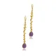 Amethyst Stone Pear Hook 22K Vintage Earrings Amethyst Stone Pear Hook 22K Vintage Earrings