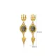 Labrodite Oval Design 22K Vintage Earrings Labrodite Oval Design 22K Vintage Earrings