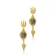 Labrodite Oval Design 22K Vintage Earrings Labrodite Oval Design 22K Vintage Earrings