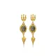 Labrodite Oval Design 22K Vintage Earrings Labrodite Oval Design 22K Vintage Earrings