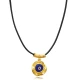 Evil Eye Leather 22 Karat Vintage Silver Necklace Evil Eye Leather 22 Karat Vintage Silver Necklace