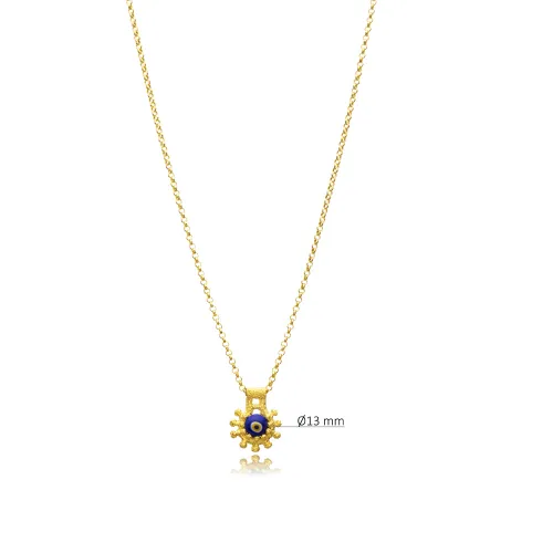 Blue Small Flower CZ 925 Sterling Silver Necklace