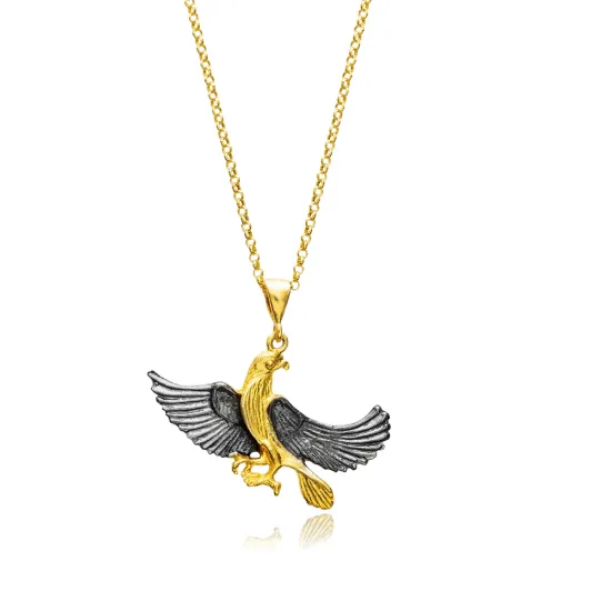 Ancient Eagle Symbol 22 Karat Vintage Silver Necklace Ancient Eagle Symbol 22 Karat Vintage Silver Necklace