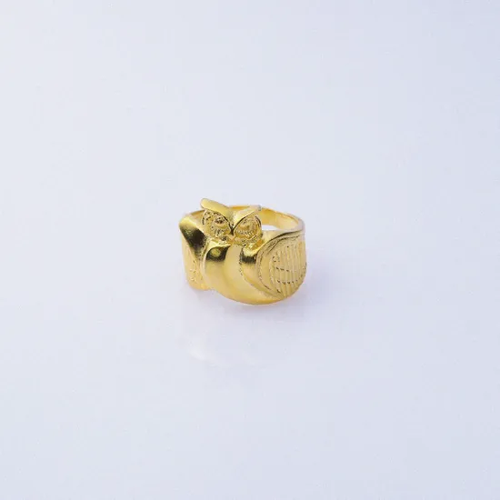 Owl 22 Karat Gold Plated Vintage Sterling Silver Ring Owl 22 Karat Gold Plated Vintage Sterling Silver Ring